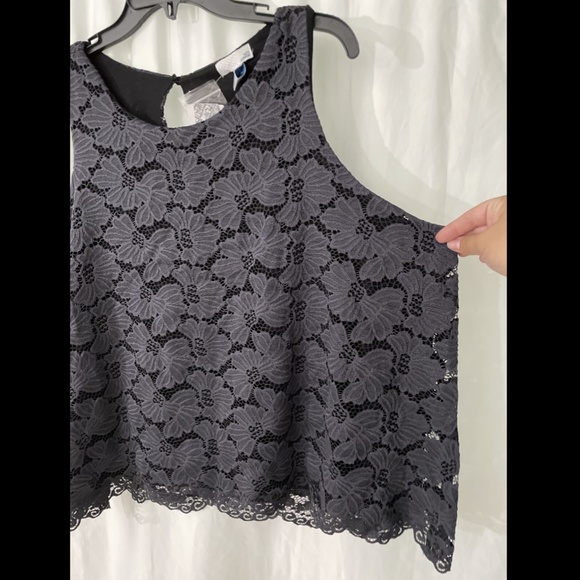 NWT 14th & Union Lace‎ Swing Tank in Grey Ebony [ PLUS SZ 2X ] - Picture 5 of 12